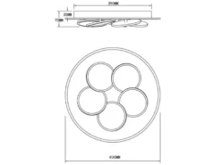 LED Deckenleuchte MANDALA Schwarz Gold mit Fernbedienung & Tageslicht Ø 49cm