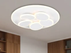 LED Deckenleuchte MANDALA Weiß mit Fernbedienung dimmbar & Tageslicht Ø 49cm