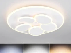 LED Deckenleuchte MANDALA Weiß mit Fernbedienung dimmbar & Tageslicht Ø 49cm