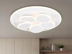 LED Deckenleuchte MANDALA Weiß mit Fernbedienung dimmbar & Tageslicht Ø 49cm