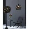 LED Deckenleuchte mit Blätter Lampenschirm Schwarz Gold, Ø 38cm