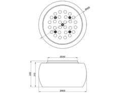 LED Deckenleuchte mit Glas Chrom in Rauchglas Optik & Kristallbehang Ø 40cm
