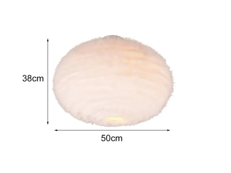 LED Deckenleuchte mit Kugel Lampenschirm aus Plüsch, Ø 50cm