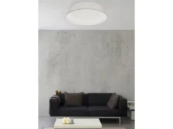 LED Deckenleuchte mit Sternenhimmel und Stofflampenschirm in Weiß, Ø 45cm