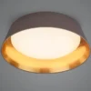 LED Deckenleuchte mit Stofflampenschirm in Braun/Gold, Ø 45cm