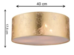 LED Deckenleuchte mit Stoff Lampenschirm goldfarbig, Ø 40cm