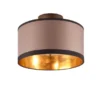 LED Deckenleuchte mit Stoffschirm in Taupe/Gold, Ø 30cm