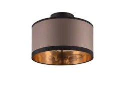 LED Deckenleuchte mit Stoffschirm in Taupe/Gold, Ø 30cm