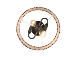 LED Deckenleuchte mit Stoffschirm Leopardenmuster, Ø 30cm