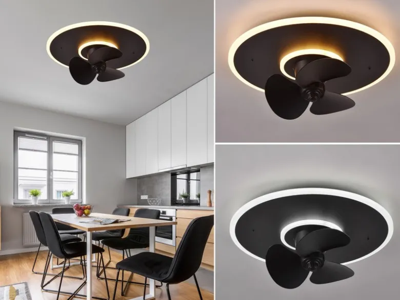 LED Deckenleuchte mit Ventilator NYBRO Fernbedienung Lichtfarbe Wechsel Ø50cm