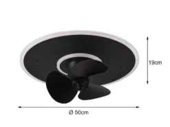 LED Deckenleuchte mit Ventilator NYBRO Fernbedienung Lichtfarbe Wechsel Ø50cm