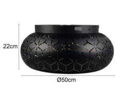 LED Deckenleuchte mit Ventilator & Fernbedienung in Schwarz/Gold, Ø 50cm
