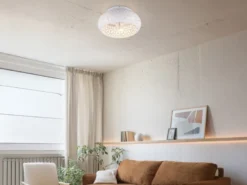 LED Deckenleuchte mit Ventilator & Fernbedienung in Weiß, Ø 50cm