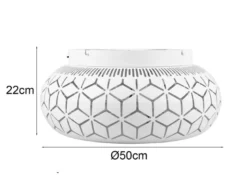 LED Deckenleuchte mit Ventilator & Fernbedienung in Weiß, Ø 50cm
