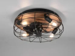 LED Deckenleuchte mit Ventilator, Fernbedienung & Timer 3 Stufen, Ø 48cm
