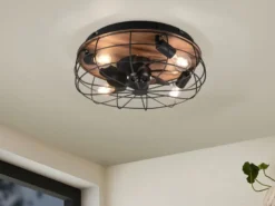 LED Deckenleuchte mit Ventilator, Fernbedienung & Timer 3 Stufen, Ø 48cm