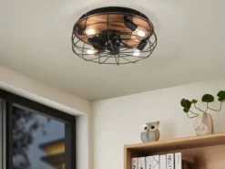 LED Deckenleuchte mit Ventilator, Fernbedienung & Timer 3 Stufen, Ø 48cm