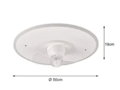 LED Deckenleuchte mit Ventilator NYBRO Fernbedienung Lichtfarbe Wechsel, Ø 50cm
