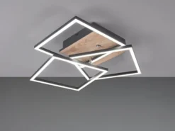 LED Deckenleuchte MOBILE Holzdekor dimmbar & Lichtfarbe einstellbar, Breite 42cm