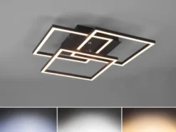 LED Deckenleuchte MOBILE Schwarz dimmbar & Lichtfarbe einstellbar, B: 42cm