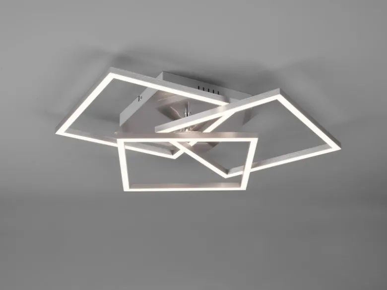 LED Deckenleuchte MOBILE Silber dimmbar & Lichtfarbe einstellbar, B: 42cm
