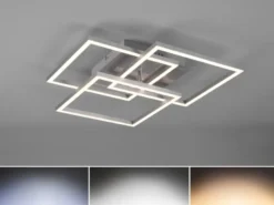 LED Deckenleuchte MOBILE Silber dimmbar & Lichtfarbe einstellbar, B: 42cm