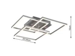 LED Deckenleuchte MOBILE Silber dimmbar & Lichtfarbe einstellbar, B: 42cm