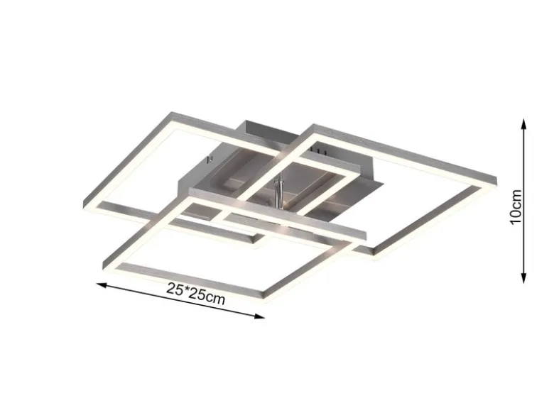 LED Deckenleuchte MOBILE Silber dimmbar & Lichtfarbe einstellbar, B: 42cm