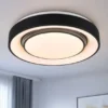 LED Deckenleuchte MONA Schwarz/Weiß dimmbar smarte Lichtsteuerung WIZ, Ø 38cm