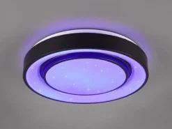 LED Deckenleuchte MONA Schwarz/Weiß dimmbar smarte Lichtsteuerung WIZ, Ø 38cm