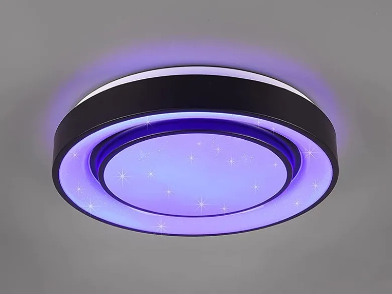 LED Deckenleuchte MONA Schwarz/Weiß dimmbar smarte Lichtsteuerung WIZ, Ø 38cm