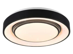 LED Deckenleuchte MONA Schwarz/Weiß dimmbar smarte Lichtsteuerung WIZ, Ø 38cm