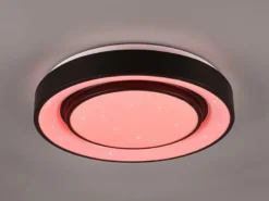 LED Deckenleuchte MONA Schwarz/Weiß dimmbar smarte Lichtsteuerung WIZ, Ø 38cm
