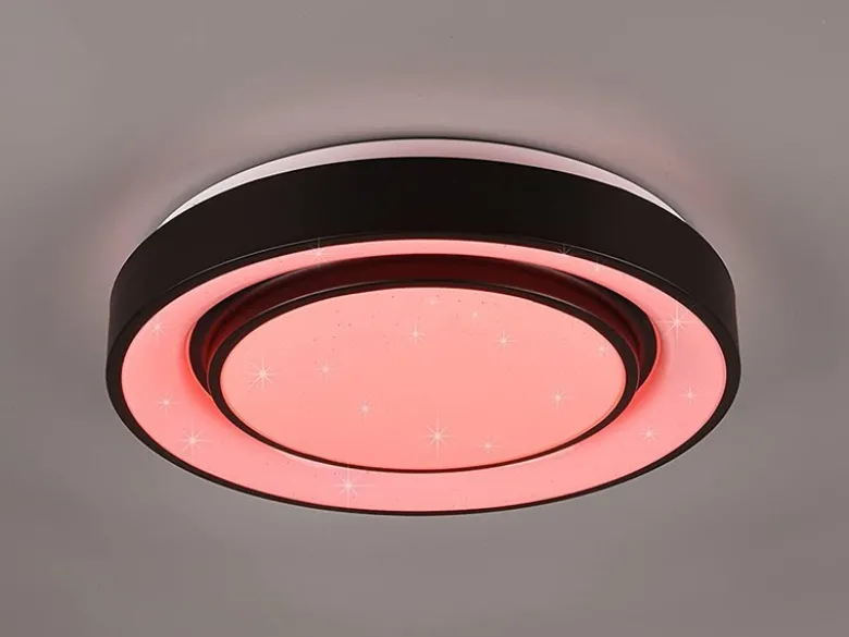 LED Deckenleuchte MONA Schwarz/Weiß dimmbar smarte Lichtsteuerung WIZ, Ø 38cm