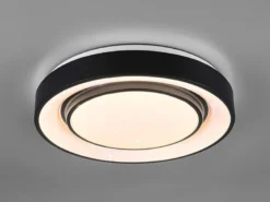 LED Deckenleuchte MONA Schwarz/Weiß dimmbar smarte Lichtsteuerung WIZ, Ø 38cm