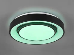 LED Deckenleuchte MONA Schwarz/Weiß dimmbar smarte Lichtsteuerung WIZ, Ø 38cm