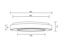 LED Deckenleuchte MONA Schwarz/Weiß dimmbar smarte Lichtsteuerung WIZ, Ø 38cm