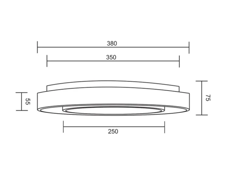 LED Deckenleuchte MONA Schwarz/Weiß dimmbar smarte Lichtsteuerung WIZ, Ø 38cm