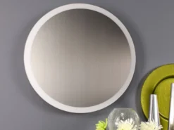 LED Deckenleuchte MOON für Wand & Decke, Design Spiegeloptik Silber Ø50cm