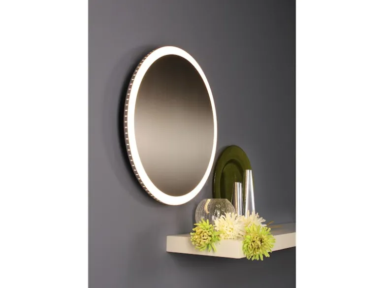 LED Deckenleuchte MOON für Wand & Decke, Design Spiegeloptik Silber Ø50cm
