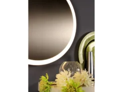 LED Deckenleuchte MOON für Wand & Decke, Design Spiegeloptik Silber Ø50cm