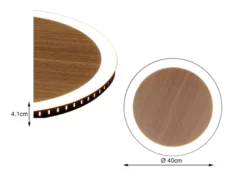 LED Deckenleuchte MOON für Wand & Decke Holzoptik 3 Stufen dimmbar, Ø 40cm