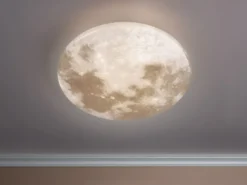 LED Deckenleuchte MOONIKA Mondcover in Weiß IP44 Badlampe, Ø 37cm