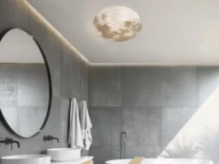 LED Deckenleuchte MOONIKA Mondcover in Weiß IP44 Badlampe, Ø 37cm
