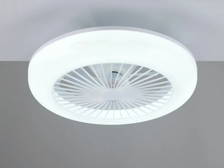 LED Deckenleuchte MORA mit Ventilator & Fernbedienung in Weiß, Ø 45cm