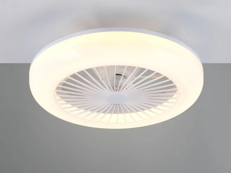 LED Deckenleuchte MORA mit Ventilator & Fernbedienung in Weiß, Ø 45cm