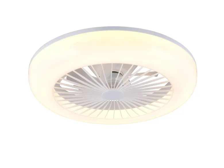 LED Deckenleuchte MORA mit Ventilator & Fernbedienung in Weiß, Ø 45cm