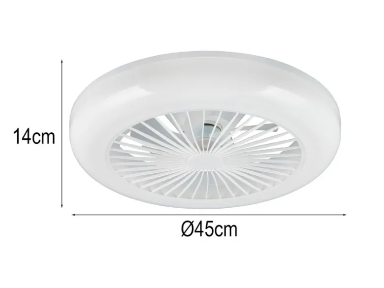 LED Deckenleuchte MORA mit Ventilator & Fernbedienung in Weiß, Ø 45cm