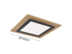 LED Deckenleuchte MORGAN mit Fernbedienung hell & dimmbar, Schwarz Gold 45cm