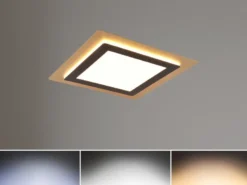 LED Deckenleuchte MORGAN mit Fernbedienung hell & dimmbar, Schwarz Gold 45cm
